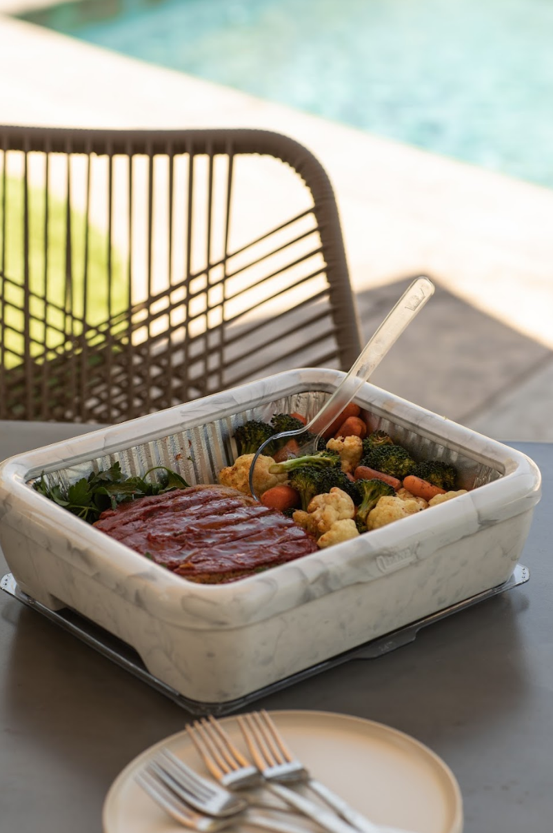 Premium Set - Pan Frame w/Lid & Hot or Cold Gel Pack -Marble