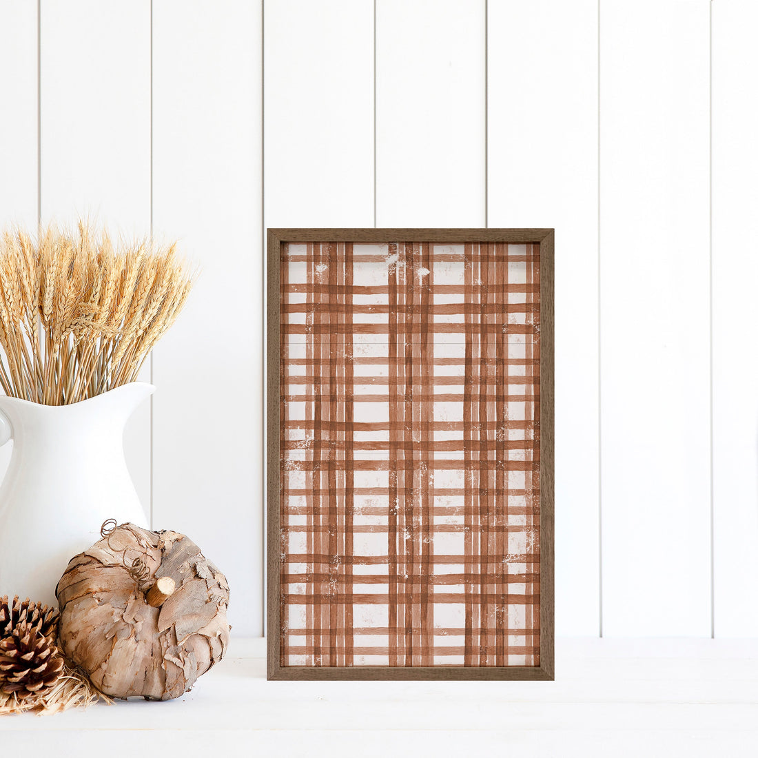 Fall Watercolor Plaid Orange