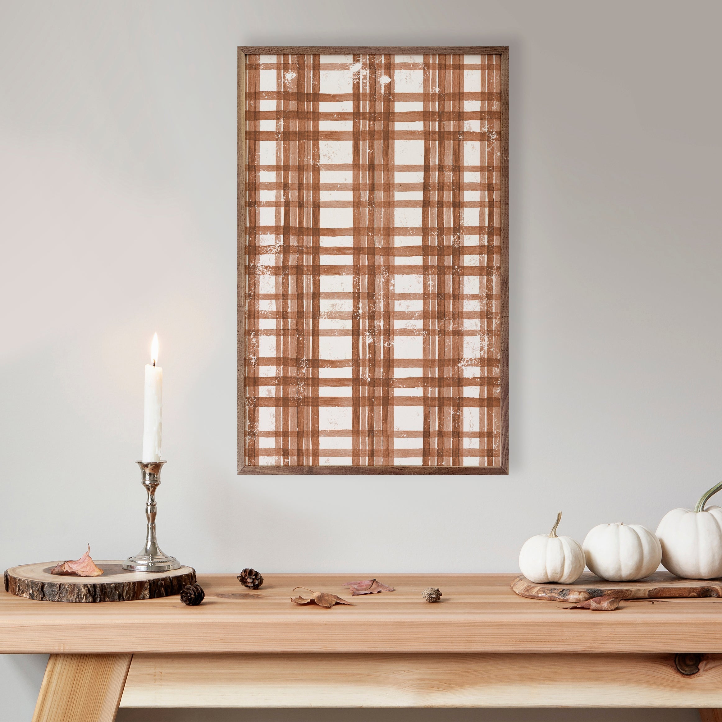 Fall Watercolor Plaid Orange