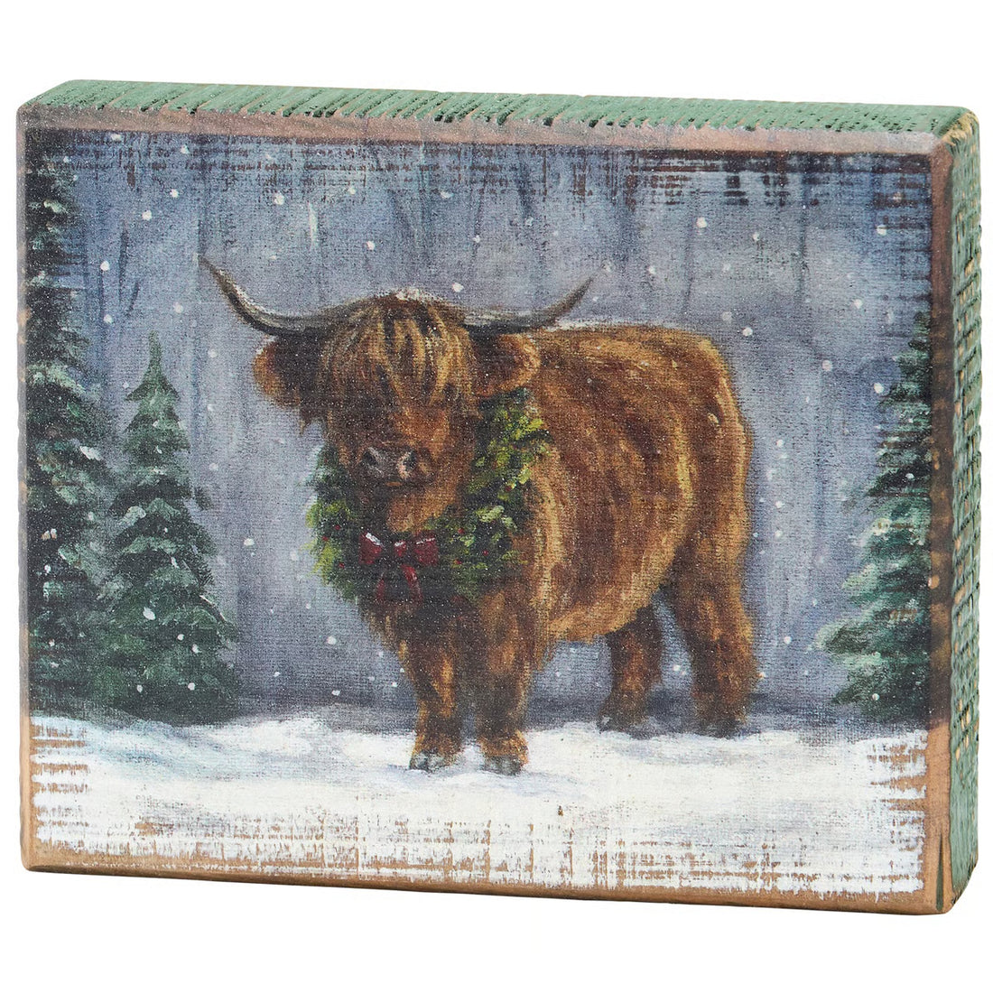 Snowy Highland Block Sign