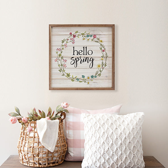 Hello Spring Wreath Whitewash