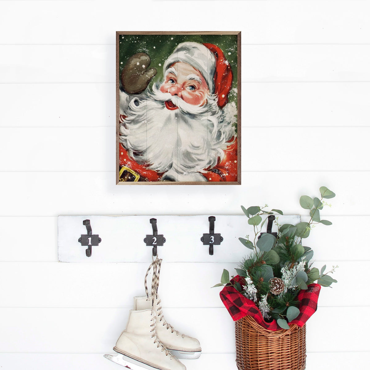 Santa With Snow Green