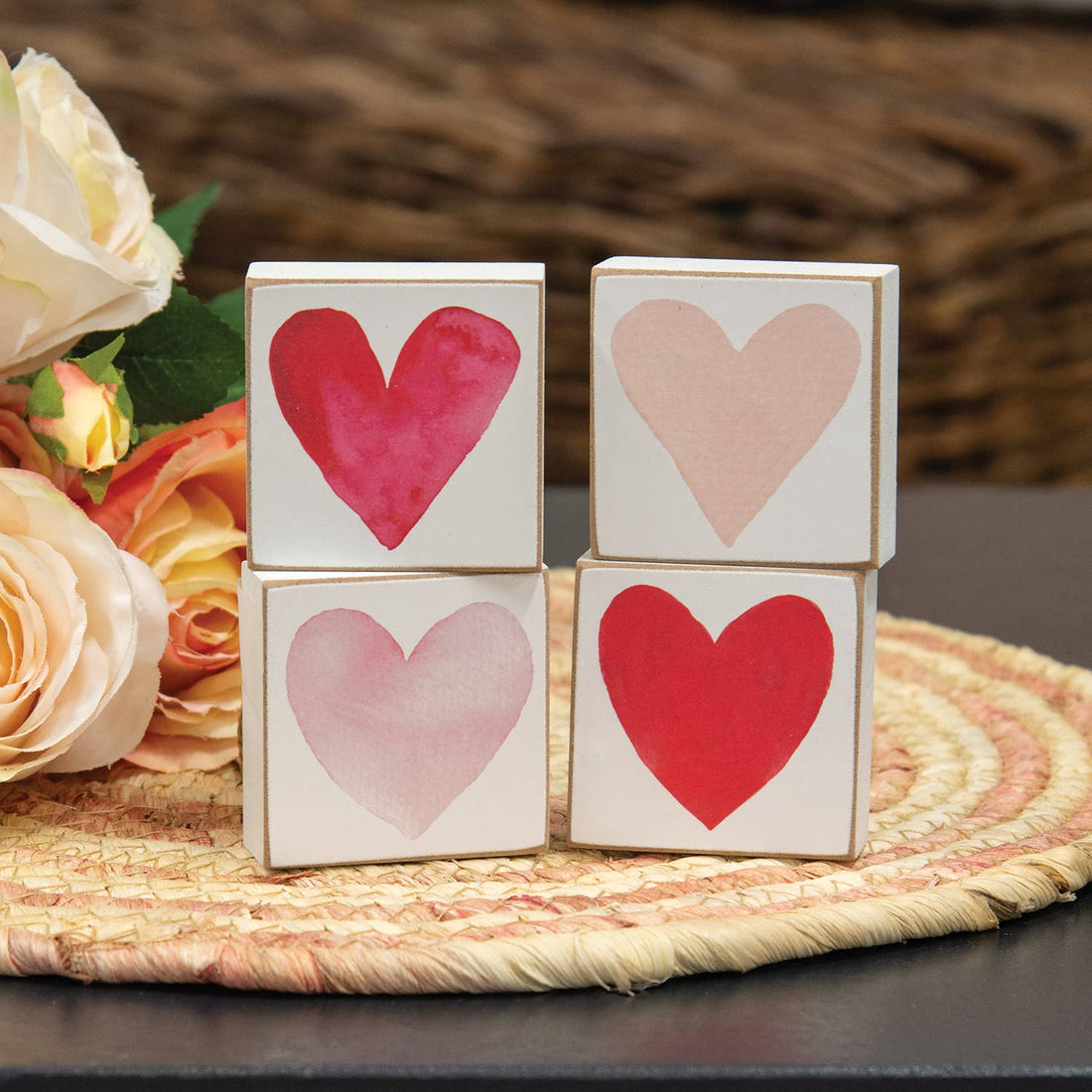 Watercolor Heart 2β Square Block Set