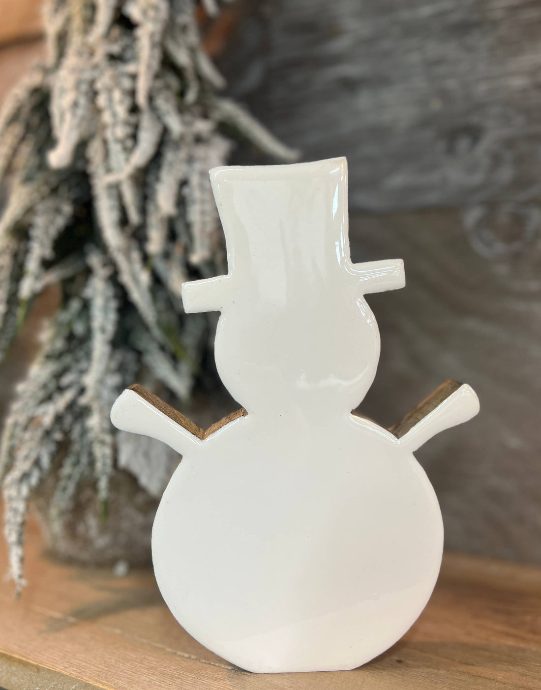 White Enamel Snowman