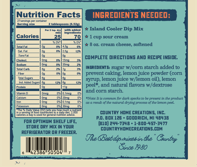 Coastal Kitchen Island Cooler Dip Mix