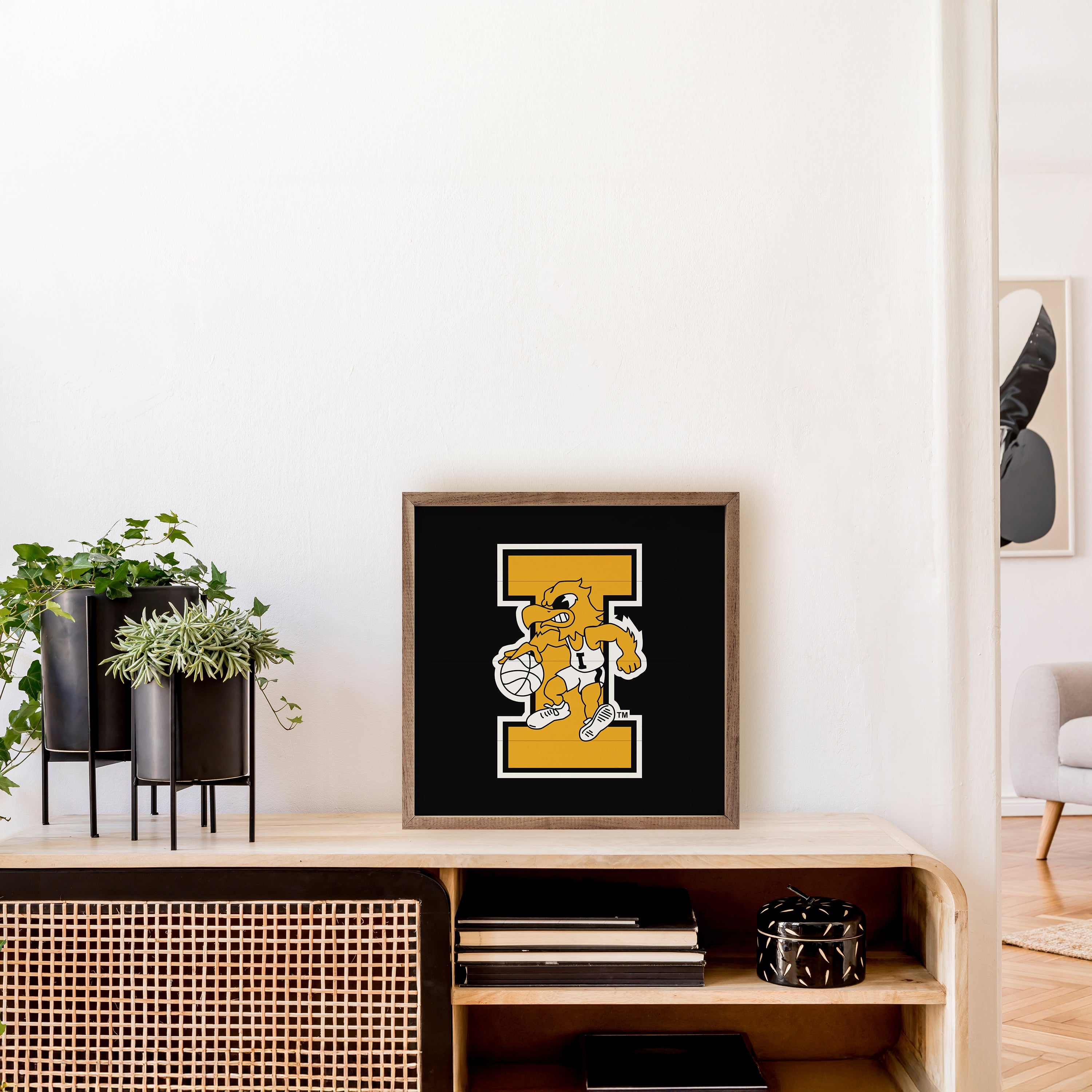 Vintage Bold Letter Basketball University Of Iowa Black