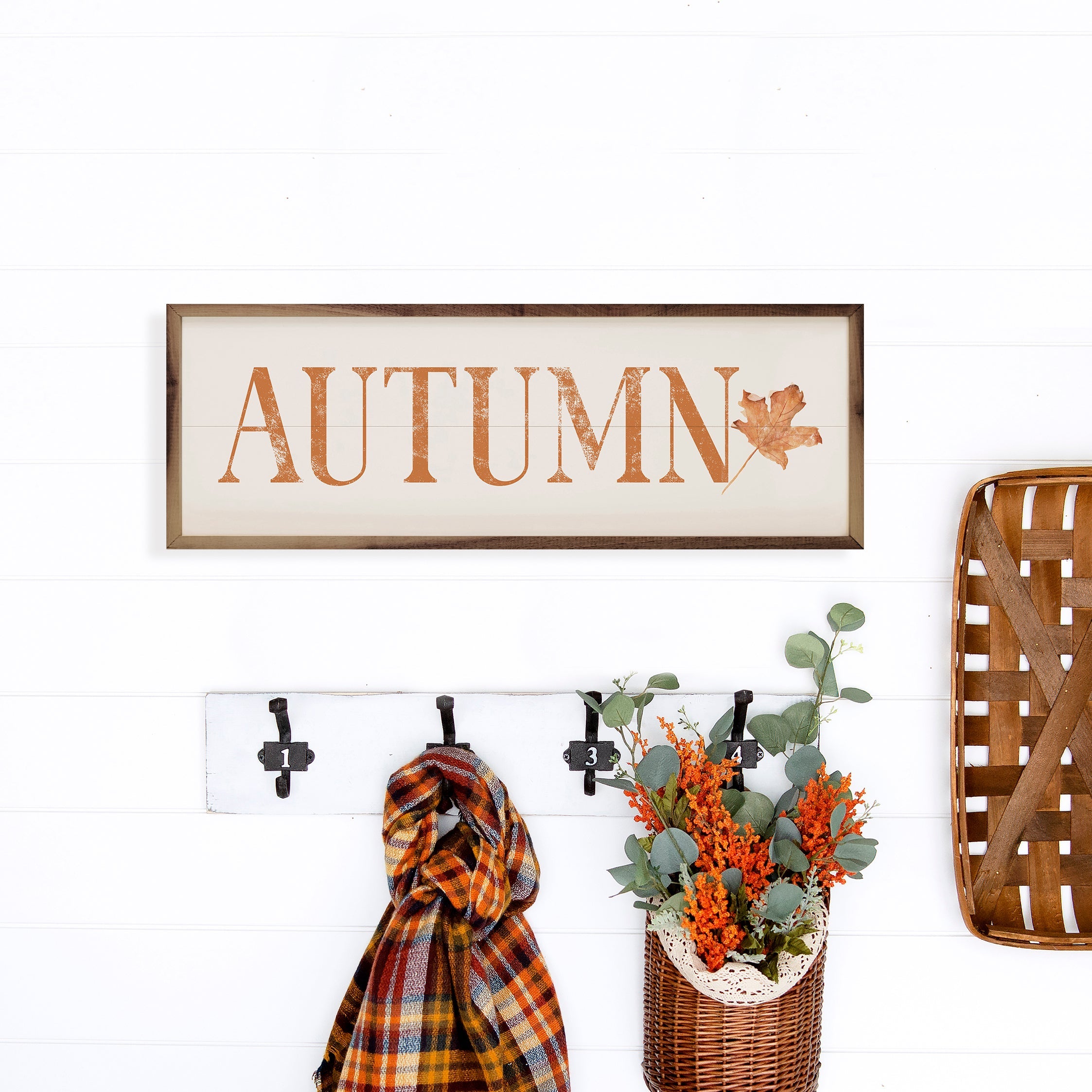 Autumn Orange Leaf White