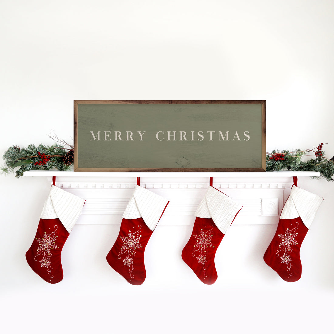 Merry Christmas Typewriter Green