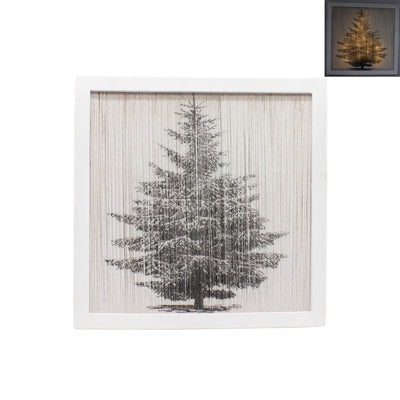 Light Up Whitewashed Christmas Tree Frame