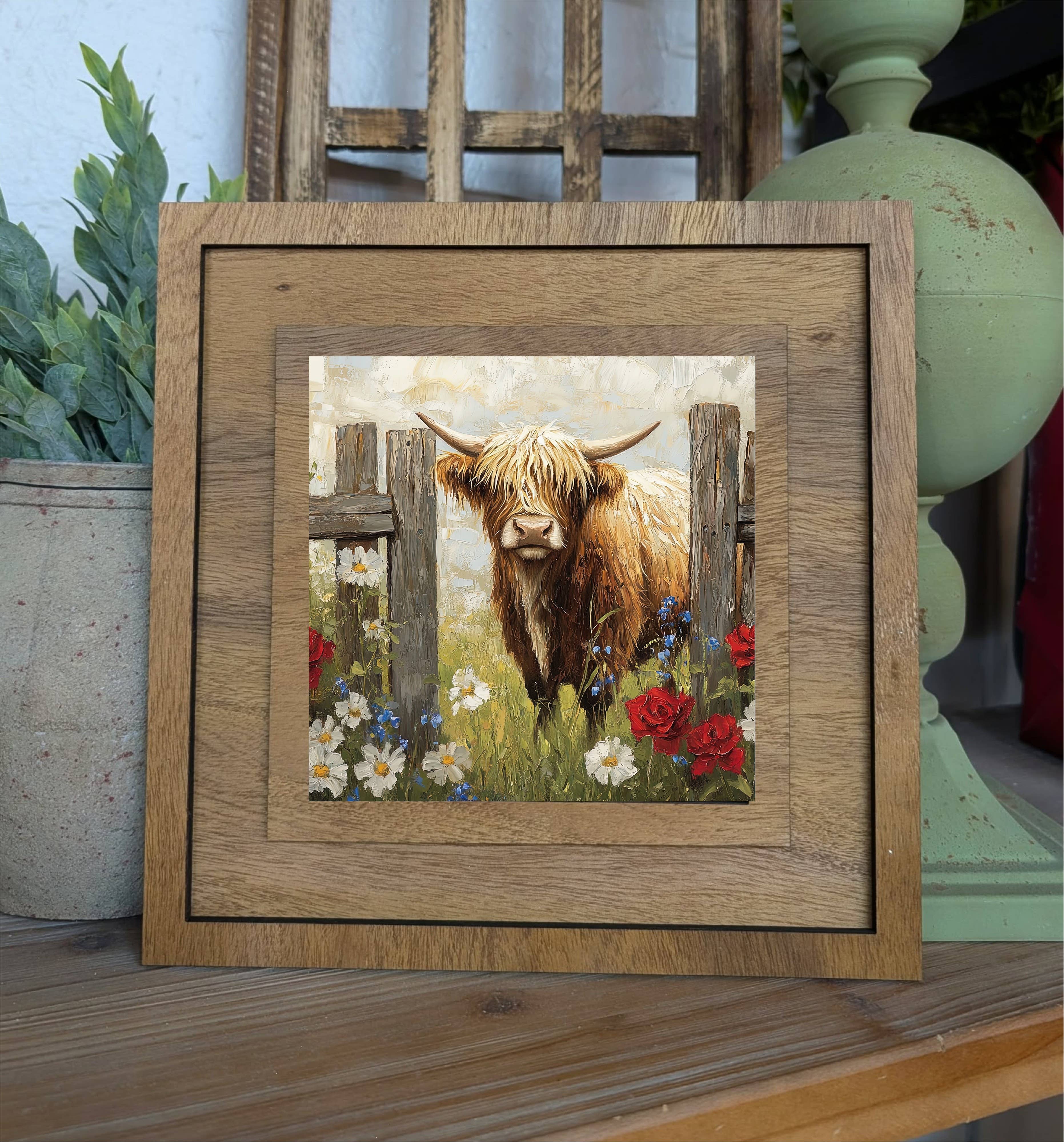 Insert Patriotic Highland for Square Frame