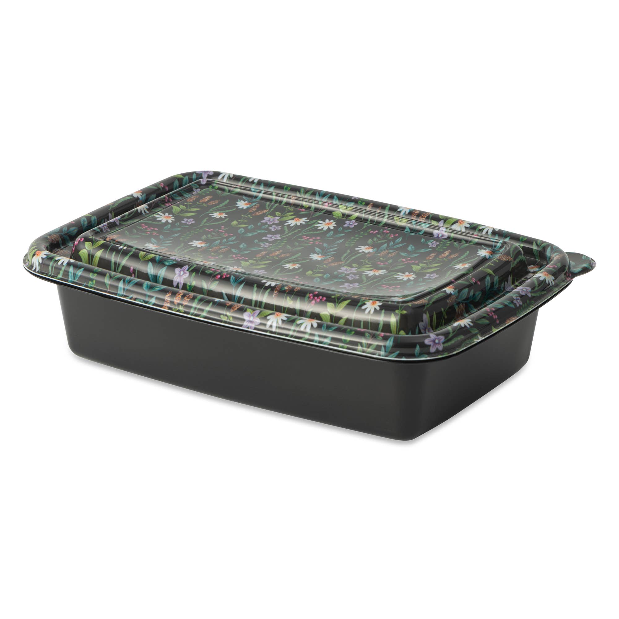 24pc Food Storage Set Plastic - Black Daisy Floral