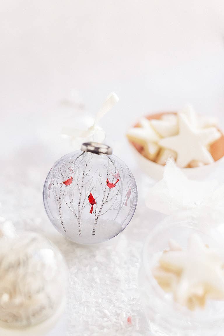 Cardinal in Trees Ball Ornament