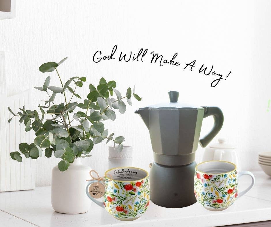 Coffee Mug God Will Make Vintage Floral