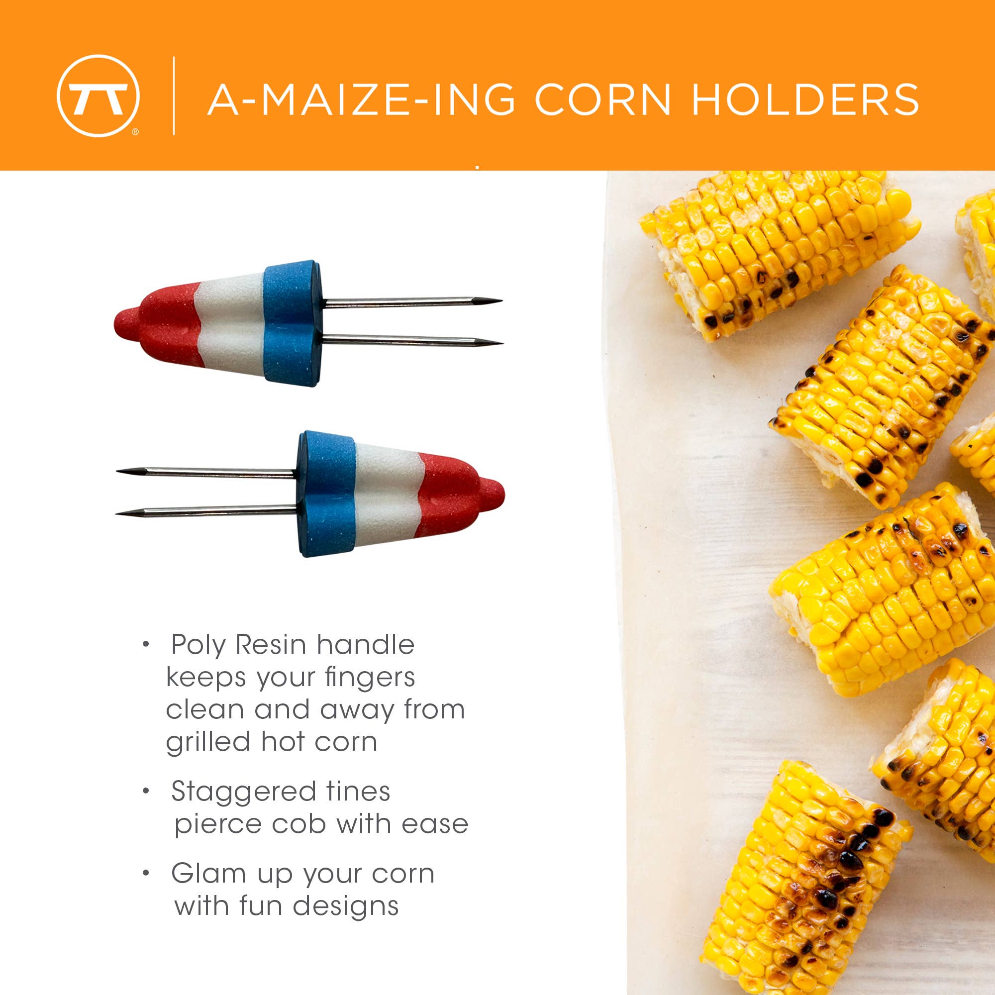 Outset Popsicle Themed Corn Handles, Set of 4 Pairs