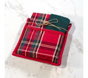 Plaid Potholder/Towel Set