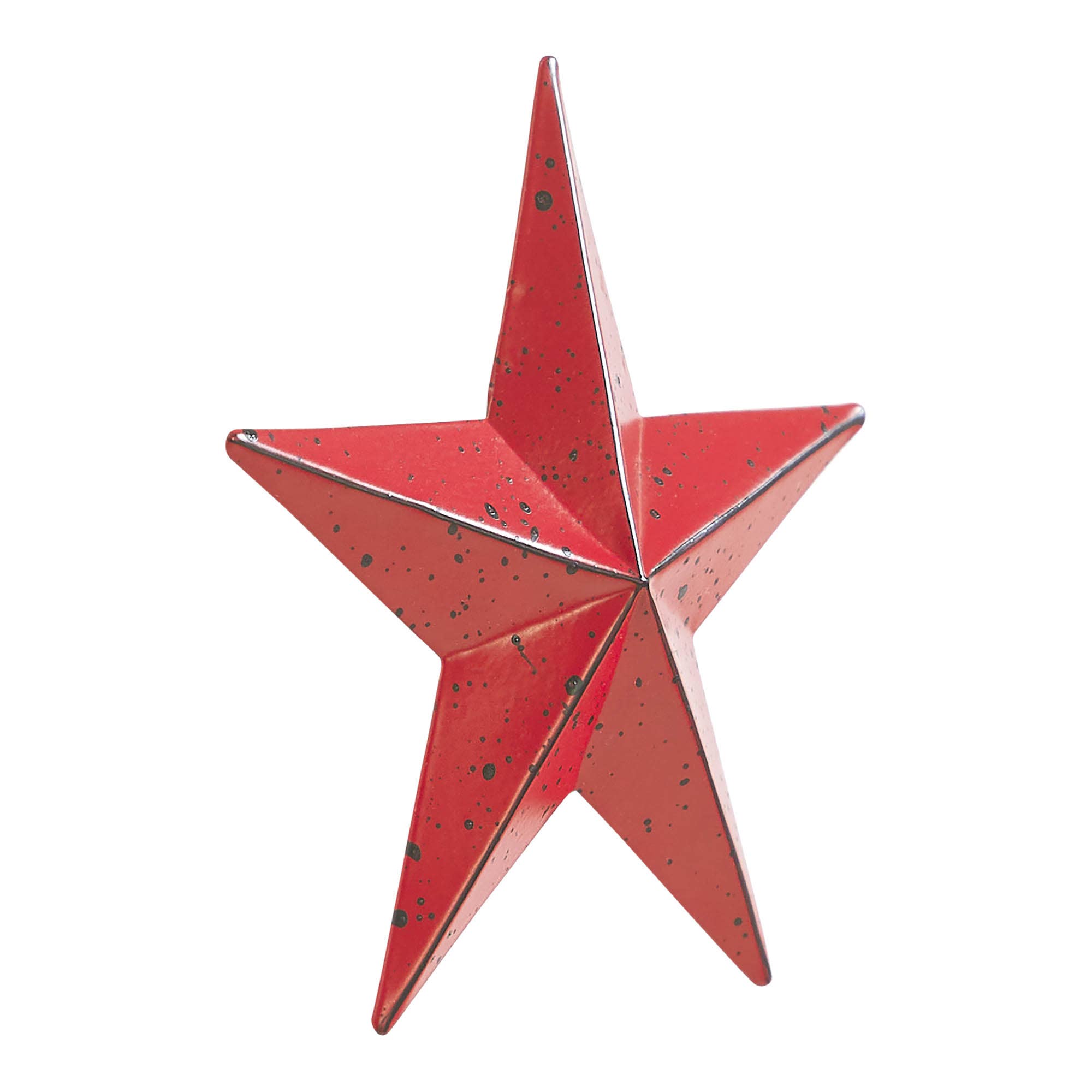 Metal Star Speckled Barn Red Distressed 4x4