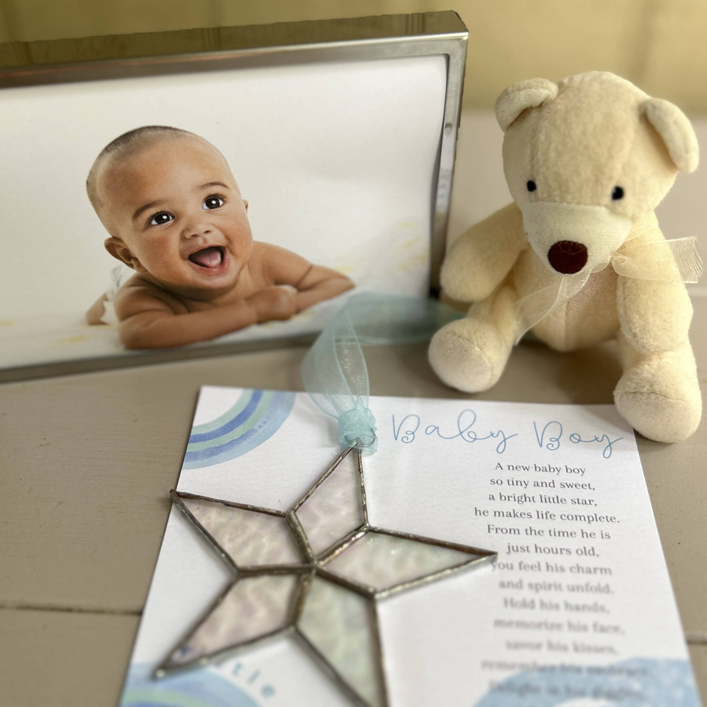 Little Star Baby Boy Stained Glass Star