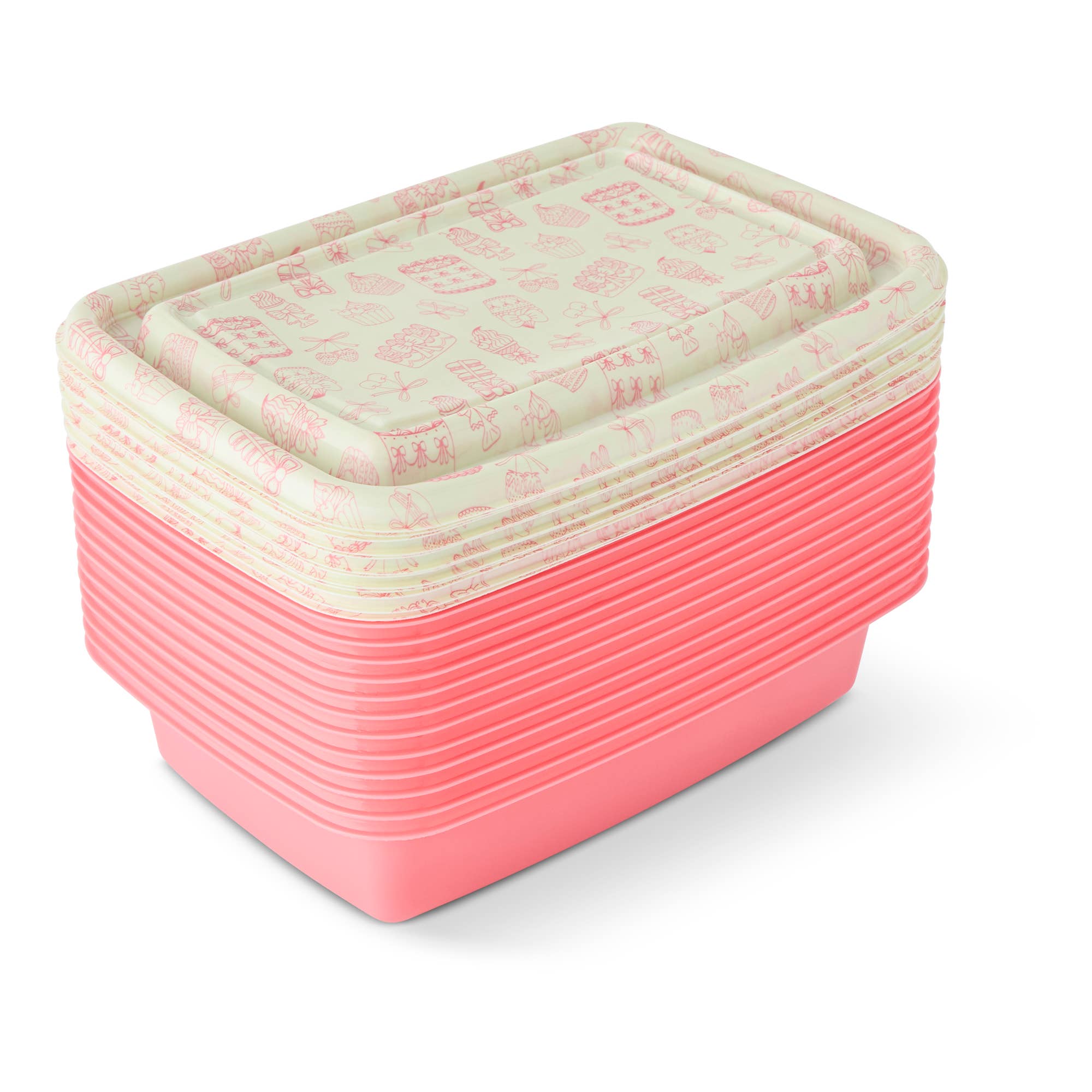 24pc Food Storage Set Plastic - Coquette Bakery