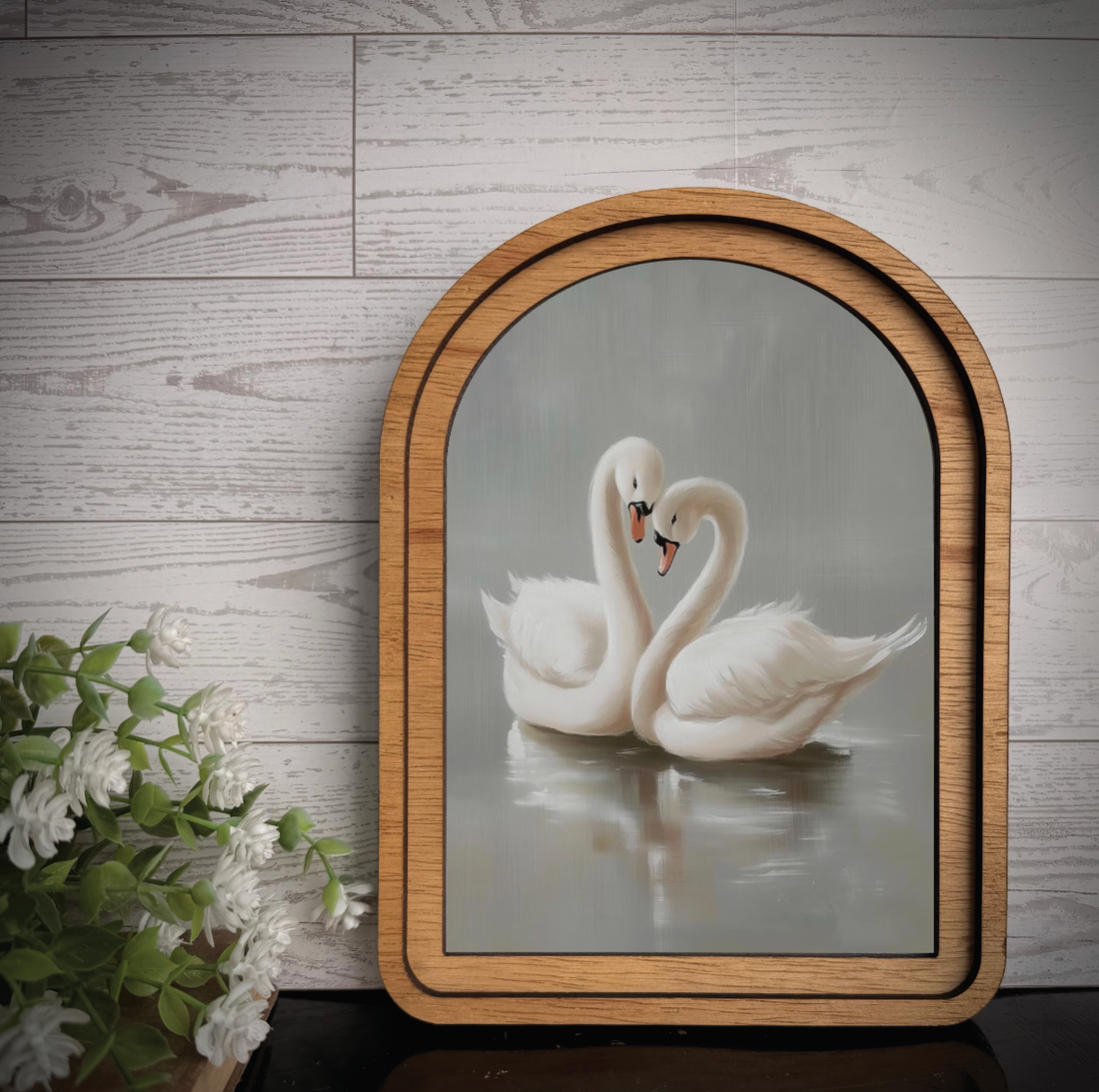 Arch Frame Art Print Swans