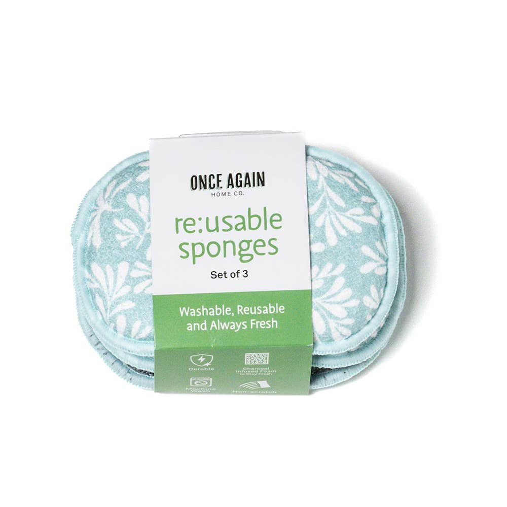 RE:Usable Sponge (Set of 3) - Herbage in Turquoise