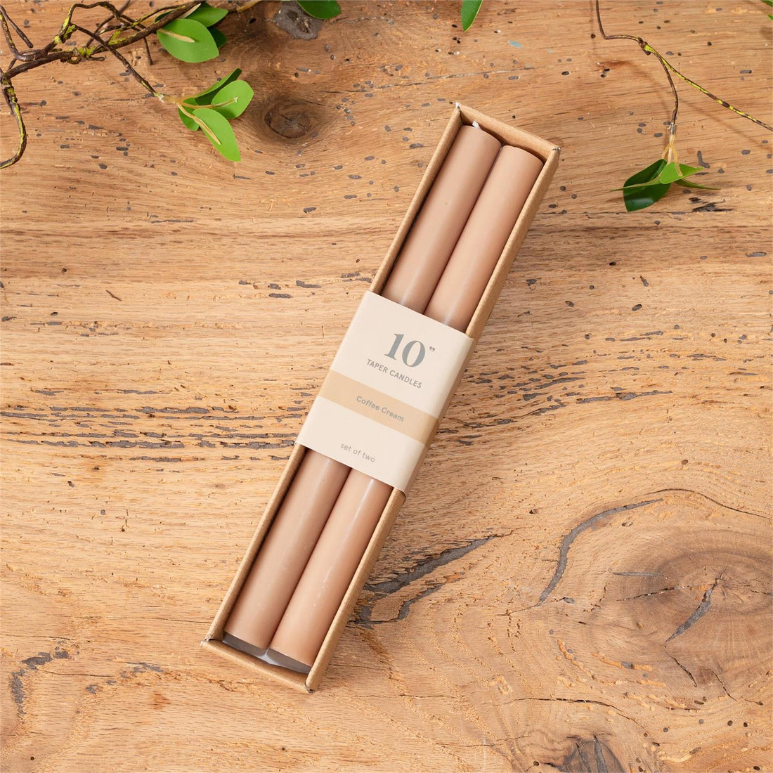 Coffee Cream Taper Candle