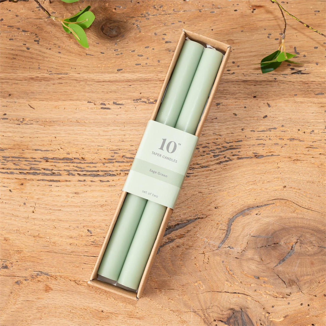 Sage Green Taper Candle