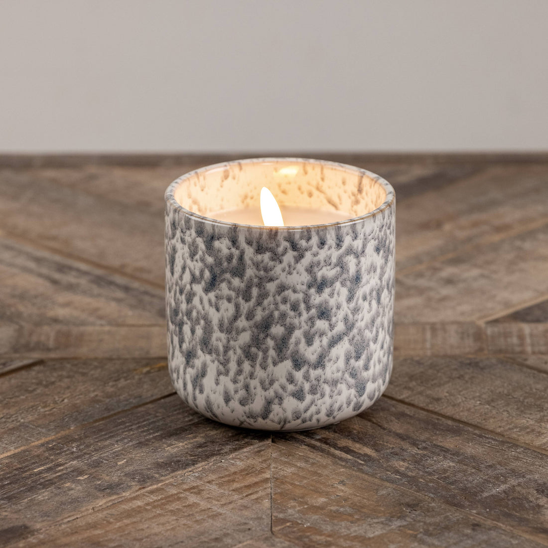 Grey Speckled Ceramic Candle