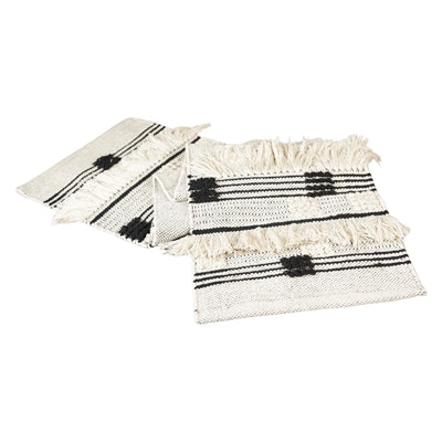 Black Striped Knit Runner