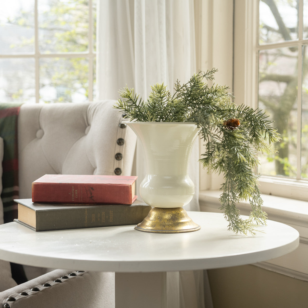 White & Gold Urn