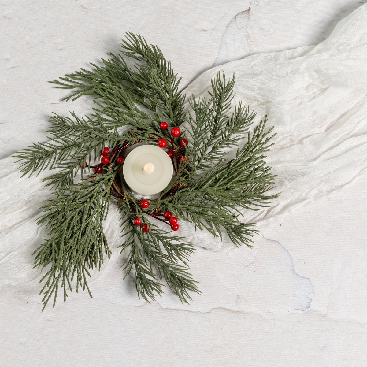 Angel Pine Taper Candle Ring