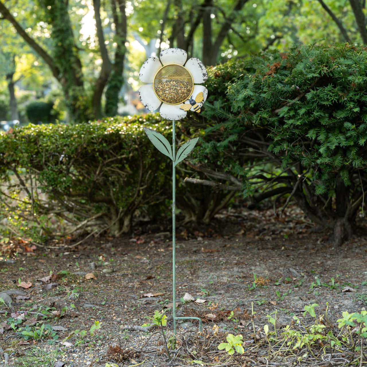 Flower Bird Feeder Stake