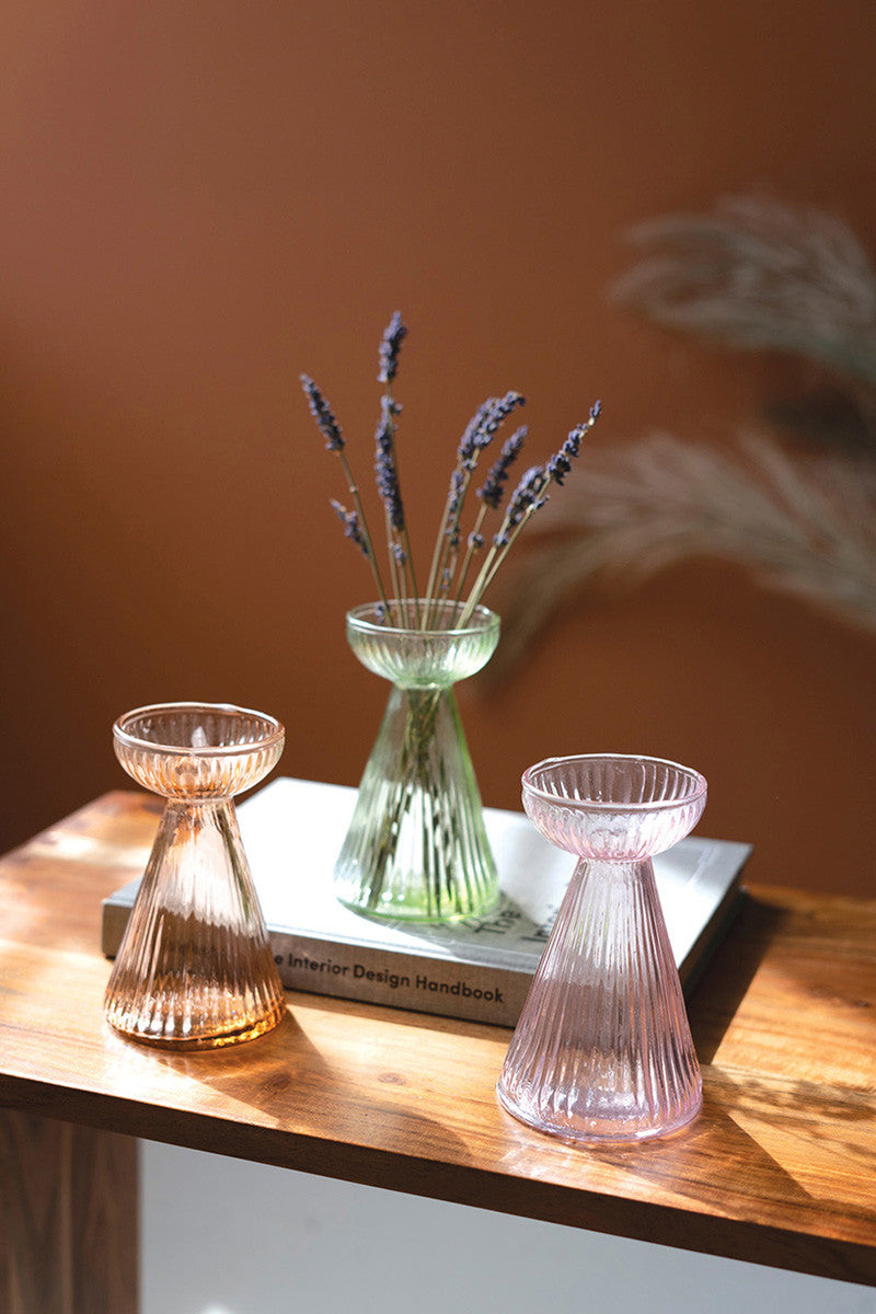 Glass Vase & Taper Holder