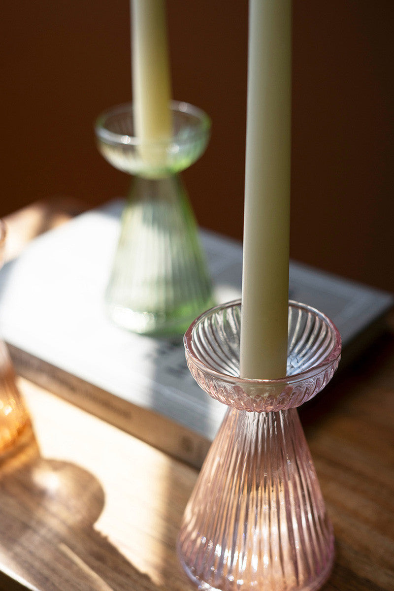 Glass Vase & Taper Holder