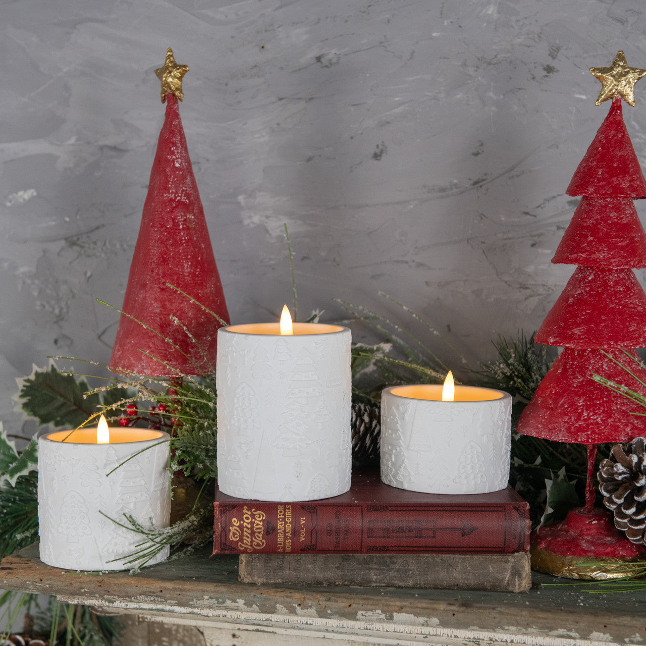 Holiday Embossed 3D Candle