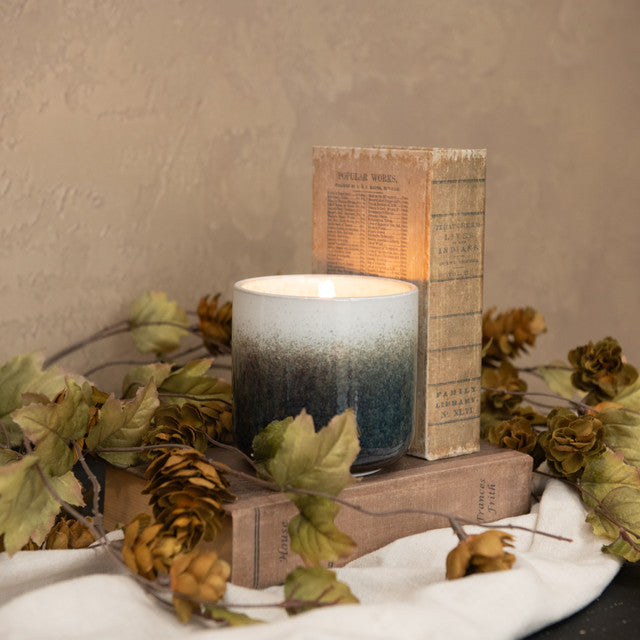Blue & White Ceramic Candle