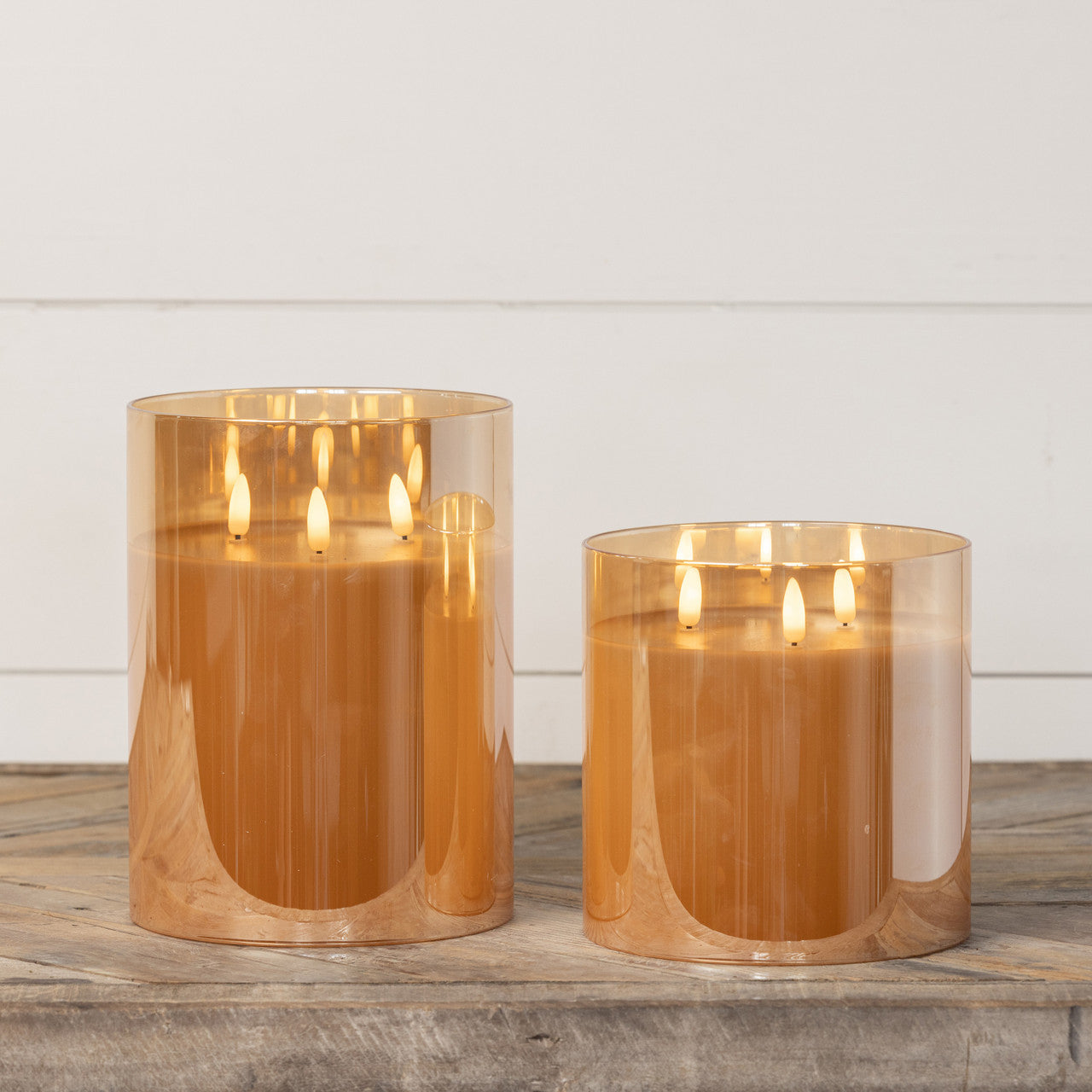 Champagne 3 Wick 3D Flame Candle