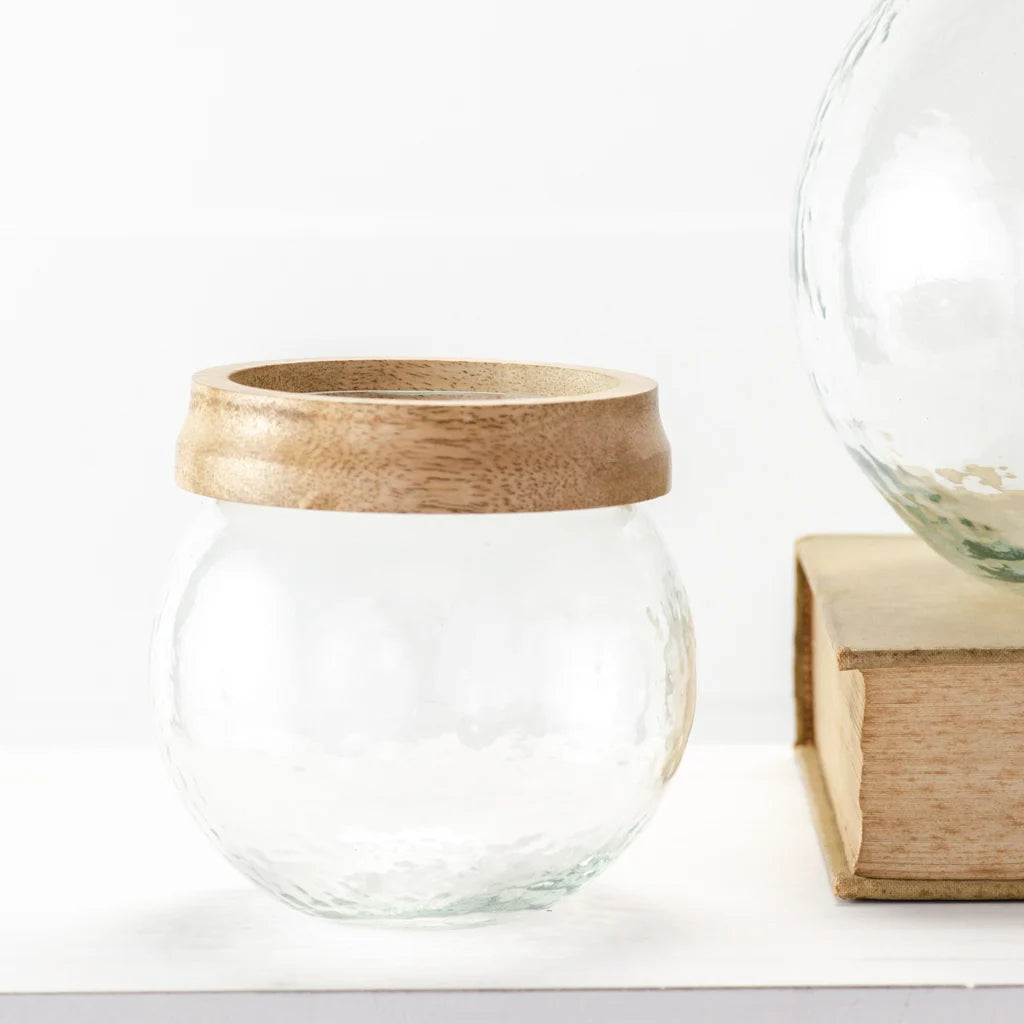 Glass Vase Wood Rim