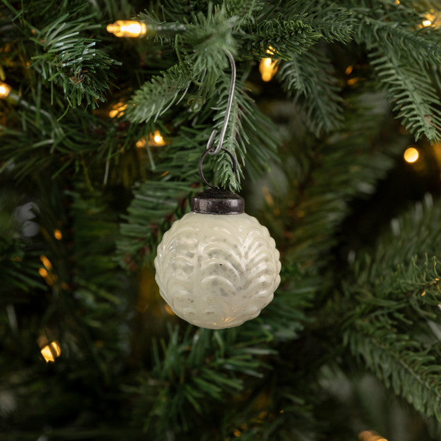 White Filigree Kugel Ornament