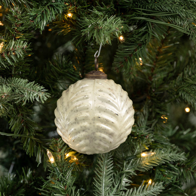 White Filigree Kugel Ornament