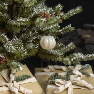 Ivory Ribbed Ornament