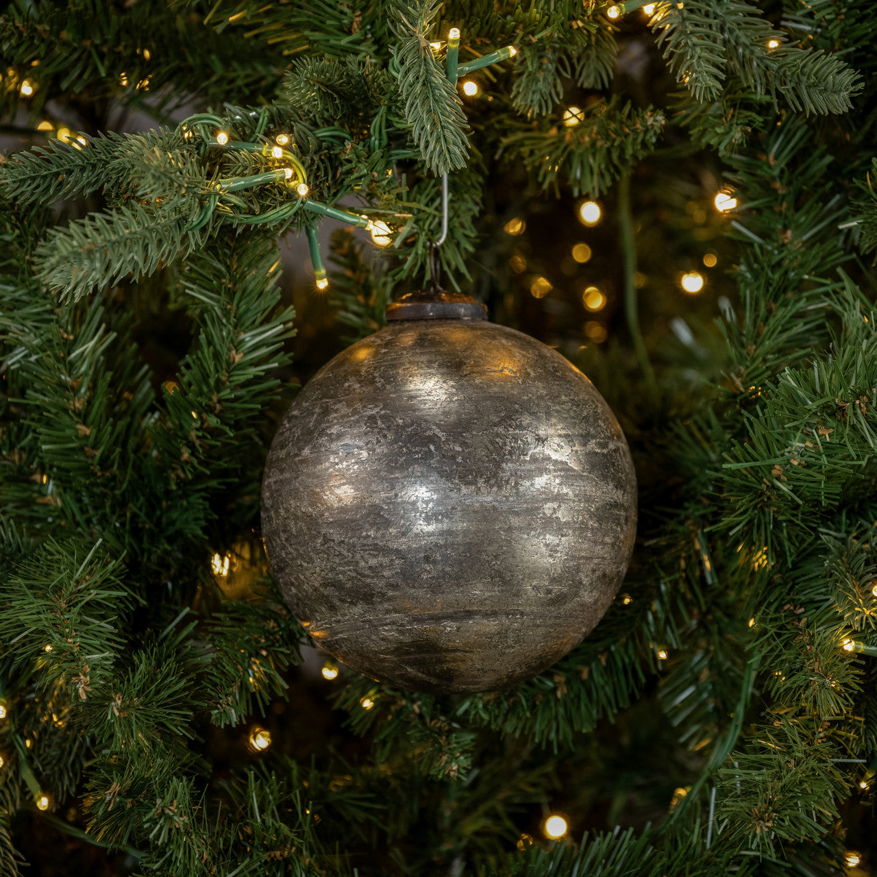 Silver Crackle Kugel Ornament