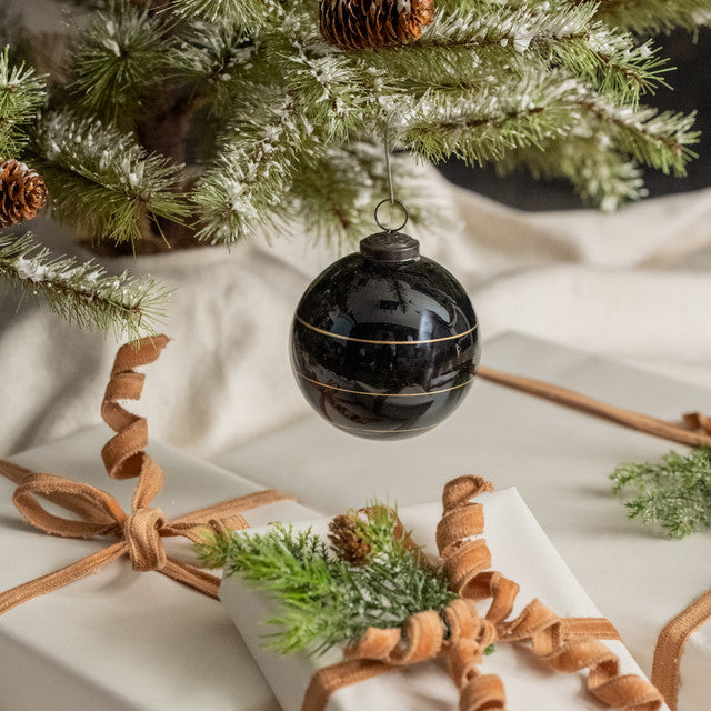 Gold Stripe Kugel Ornament