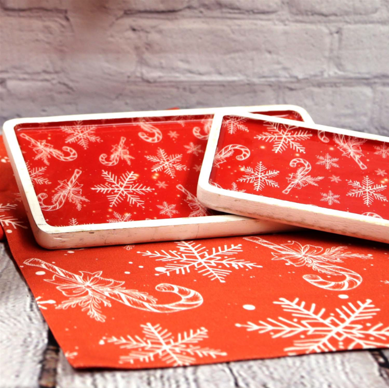Red Snowflake Table Runner