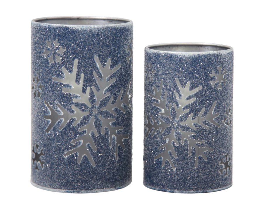 Midnight Blue Snowflake Cutout Buckets