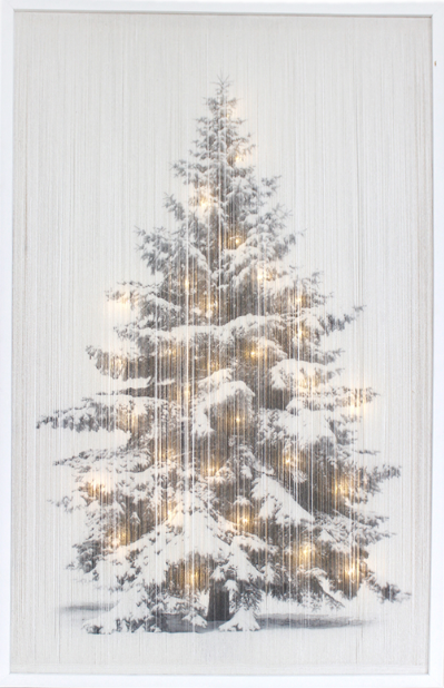Light Up Whitewashed Christmas Tree Frame