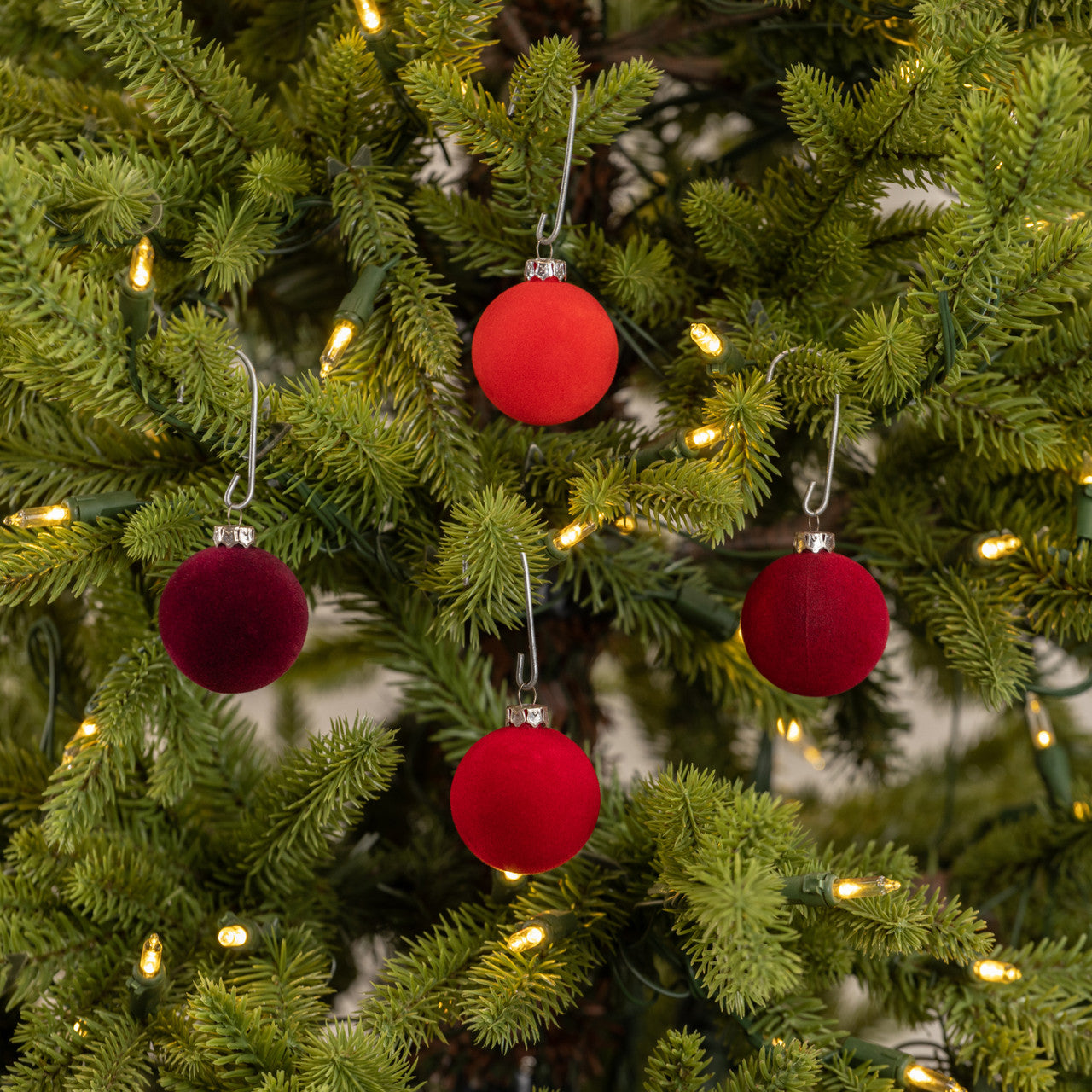 Flocked Balls - Set of 12