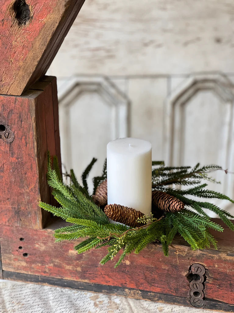 13" Pencil Pine Candle Ring