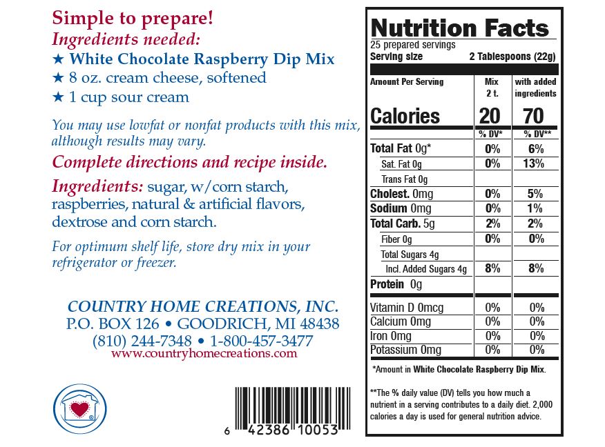 White Chocolate Raspberry Dip Mix