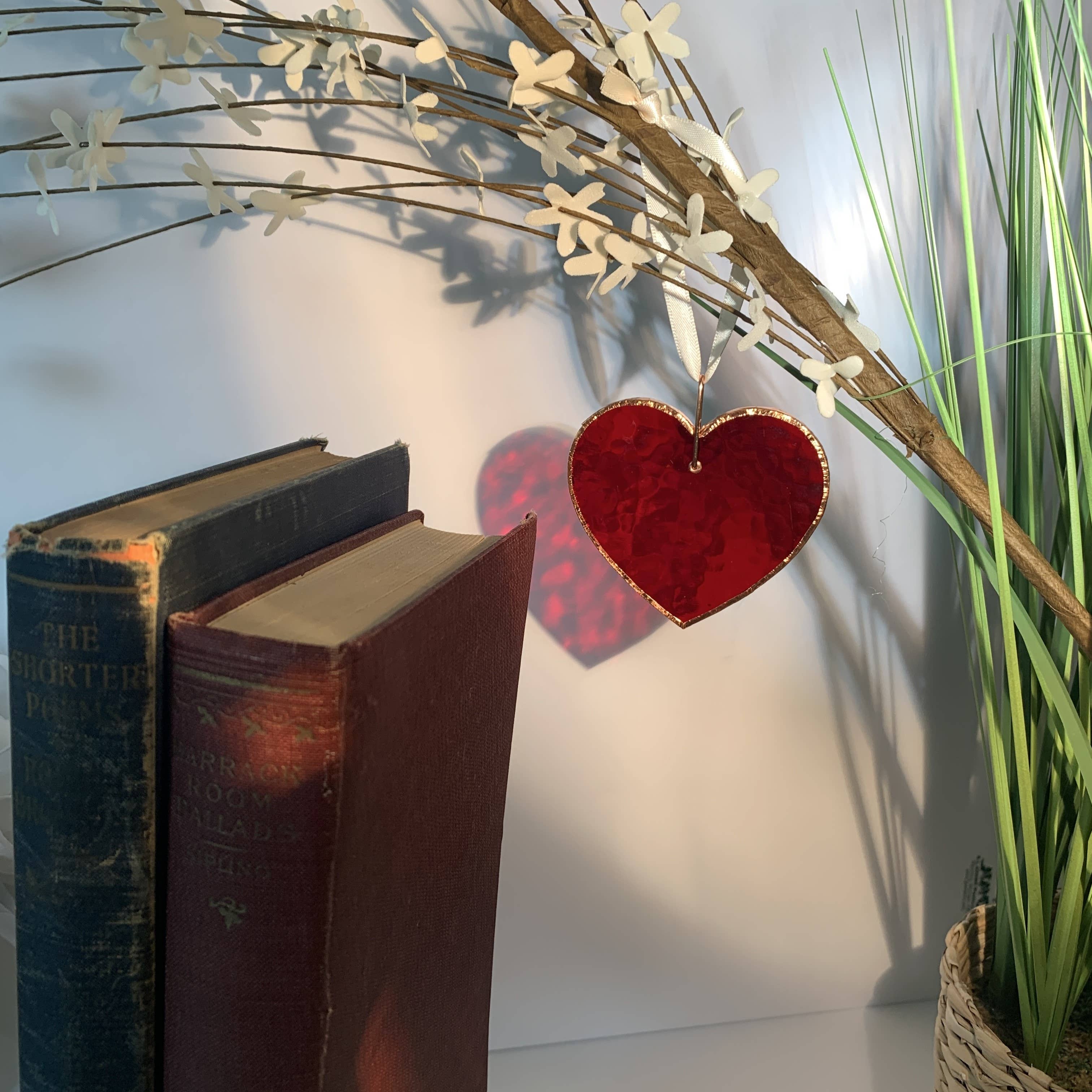 50th Wedding Anniversary Gift USA Handmade Glass Heart 7731