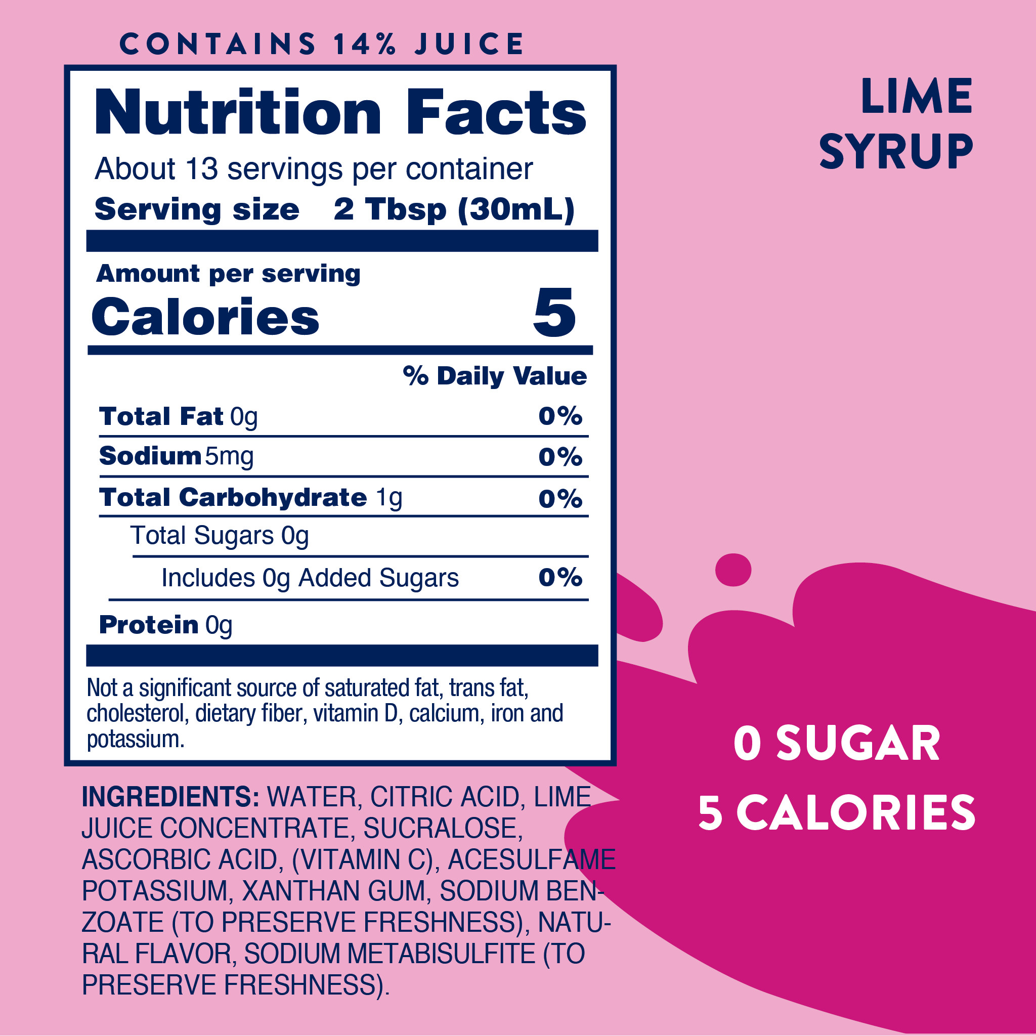 Lime Syrup - Sugar Free
